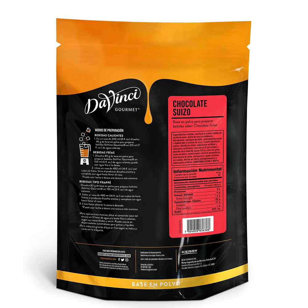 DaVinci Base Chocolate Suizo 1.3 kg Oscar´s