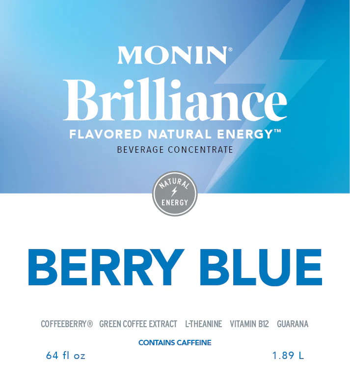 Monin Berry Azul Brilliance Natural Energy 1.89 L