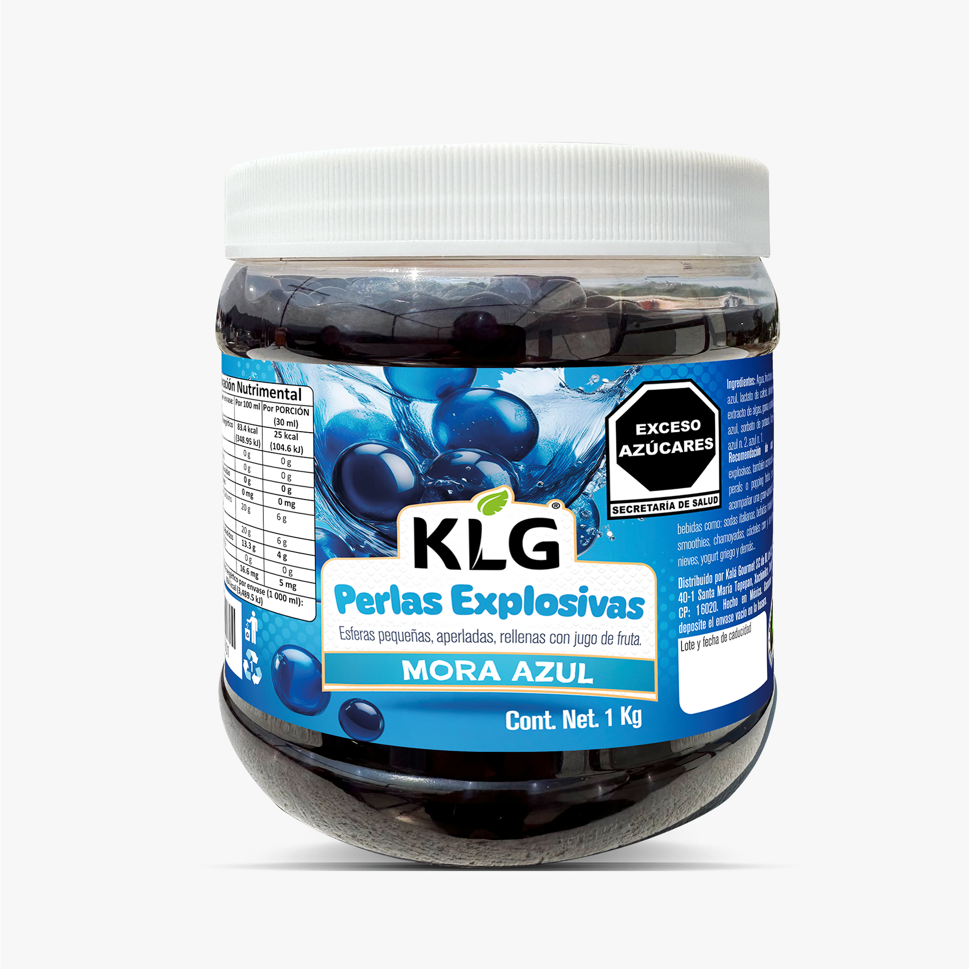 Perlas Explosivas Mora Azul 1 L KLG