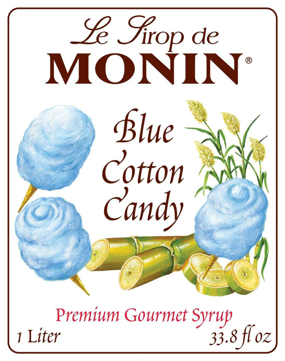 Jarabe Monin Blue Cotton Candy (Algodon de azucar azul) 1 Litro