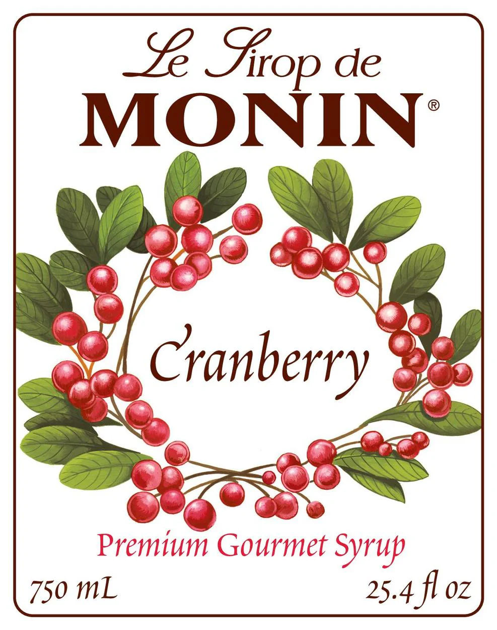Jarabe Monin Cranberry (Arandano) 750 ml