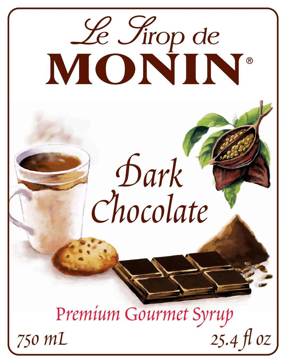 Jarabe Monin Chocolate Oscuro 750 ml