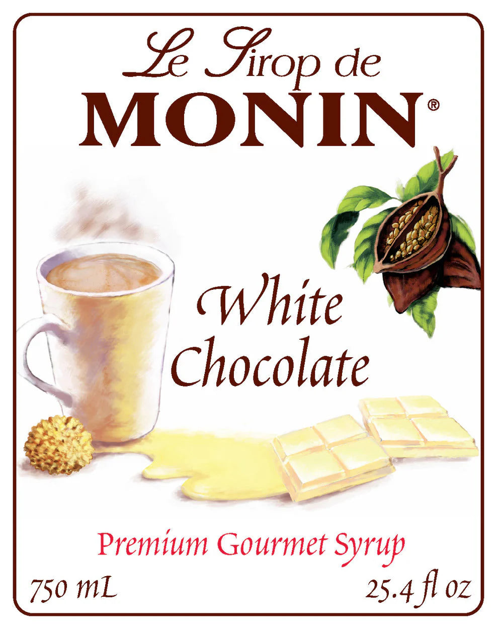 Jarabe Monin Chocolate Blanco 750 ml