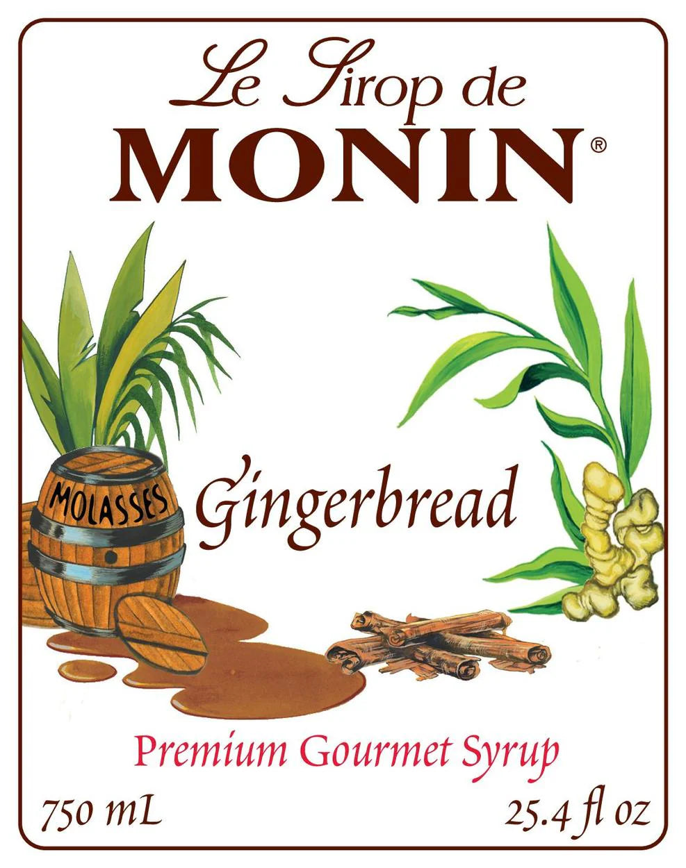 Jarabe Monin Pan de Jengibre 750 ml