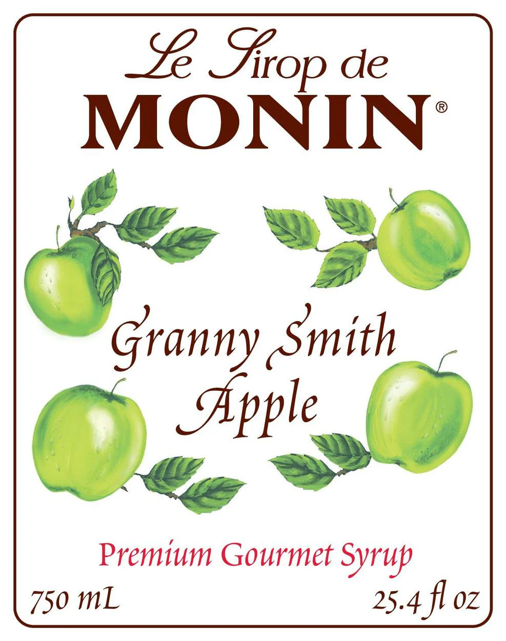 Jarabe Monin Granny Smith Apple (Manzana Verde) 750 ml