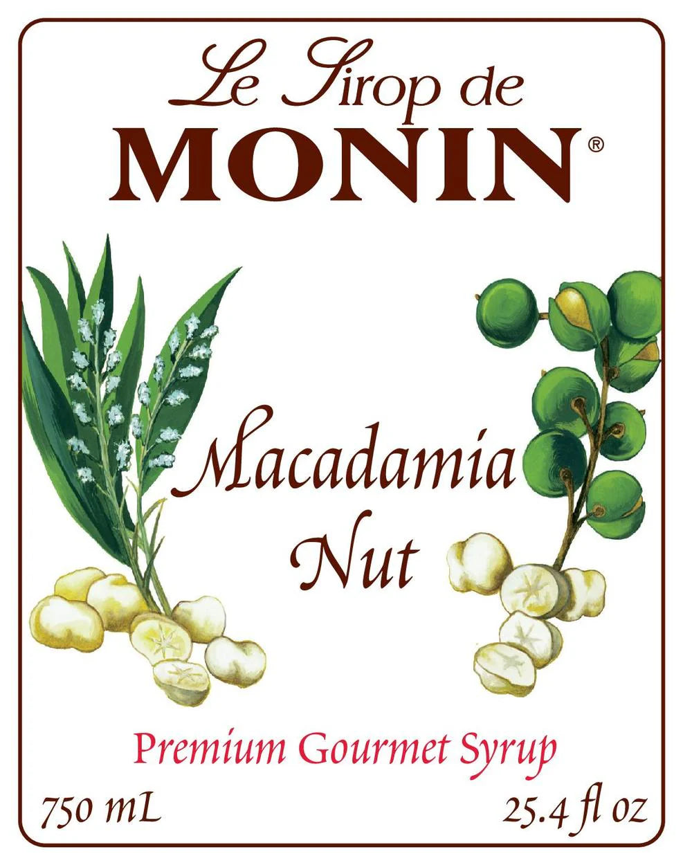 Jarabe Monin Nuez de Macadamia 750 ml