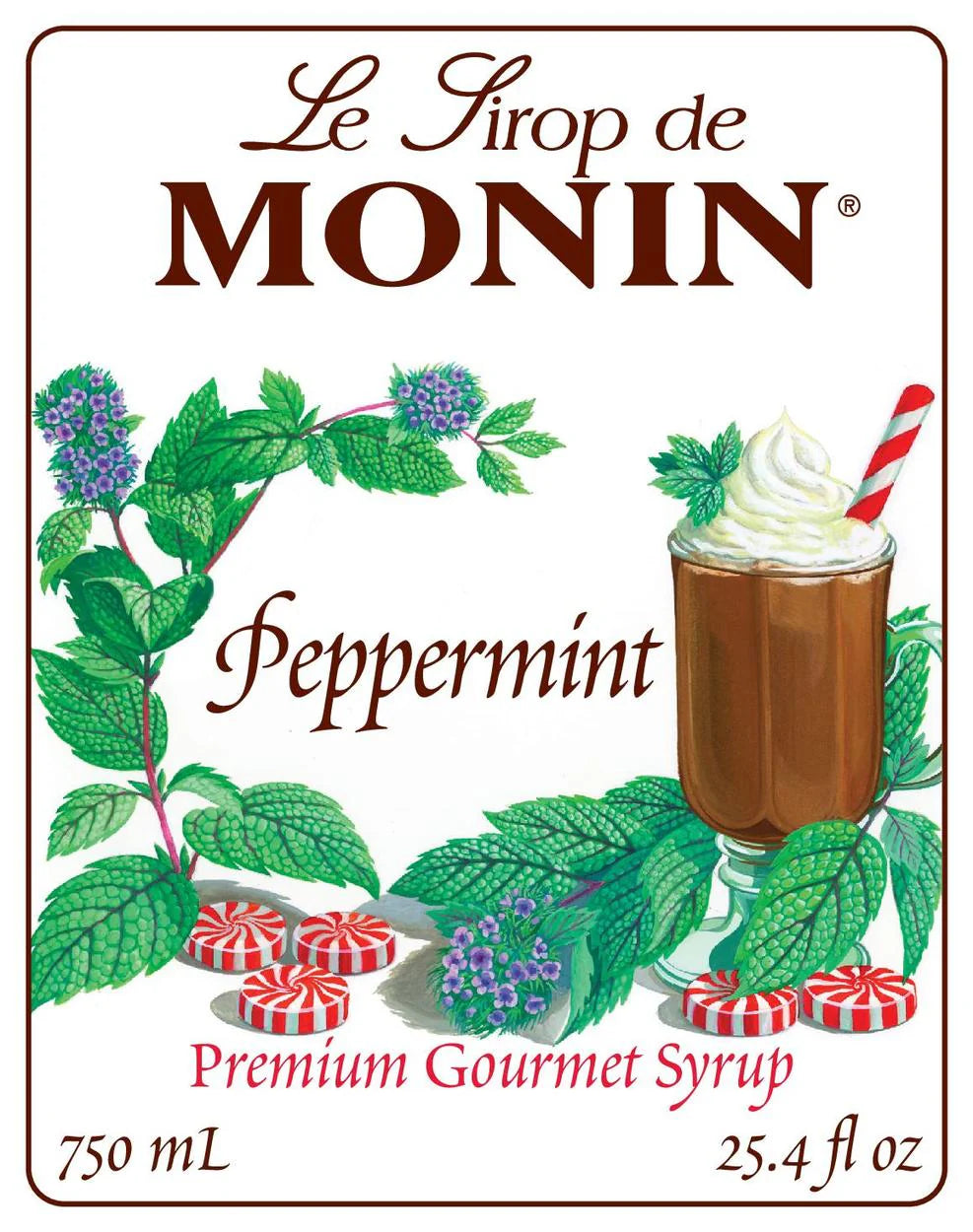Jarabe Monin Peppermint (Hierbabuena) 750 ml